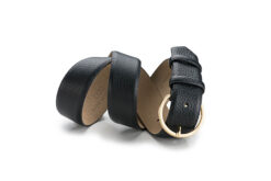 Damengürtel <br /><sup>Genarbtes Leder schwarz – gold</sup>