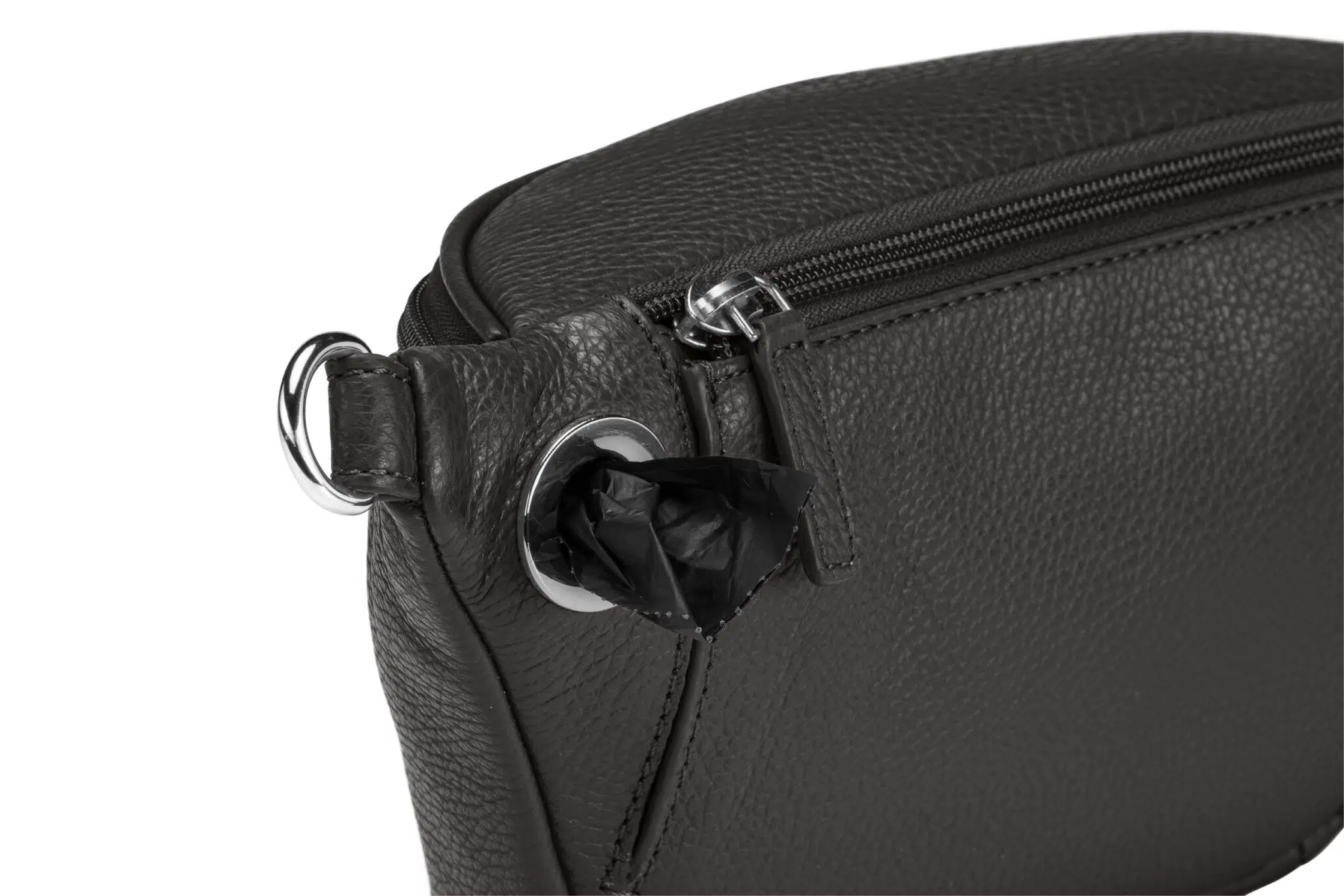 KEINESCHWESTER-GASSI-KIM-schwarz-genarbt-silber-B