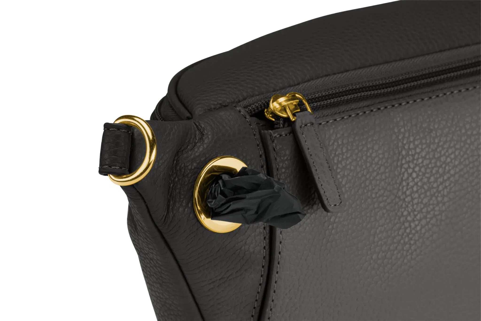 KEINESCHWESTER-MAXI-GASSI-KIM-schwarz-genarbt-gold-B