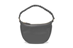 Mini Ebba - dunkelgrau | gold | genarbt