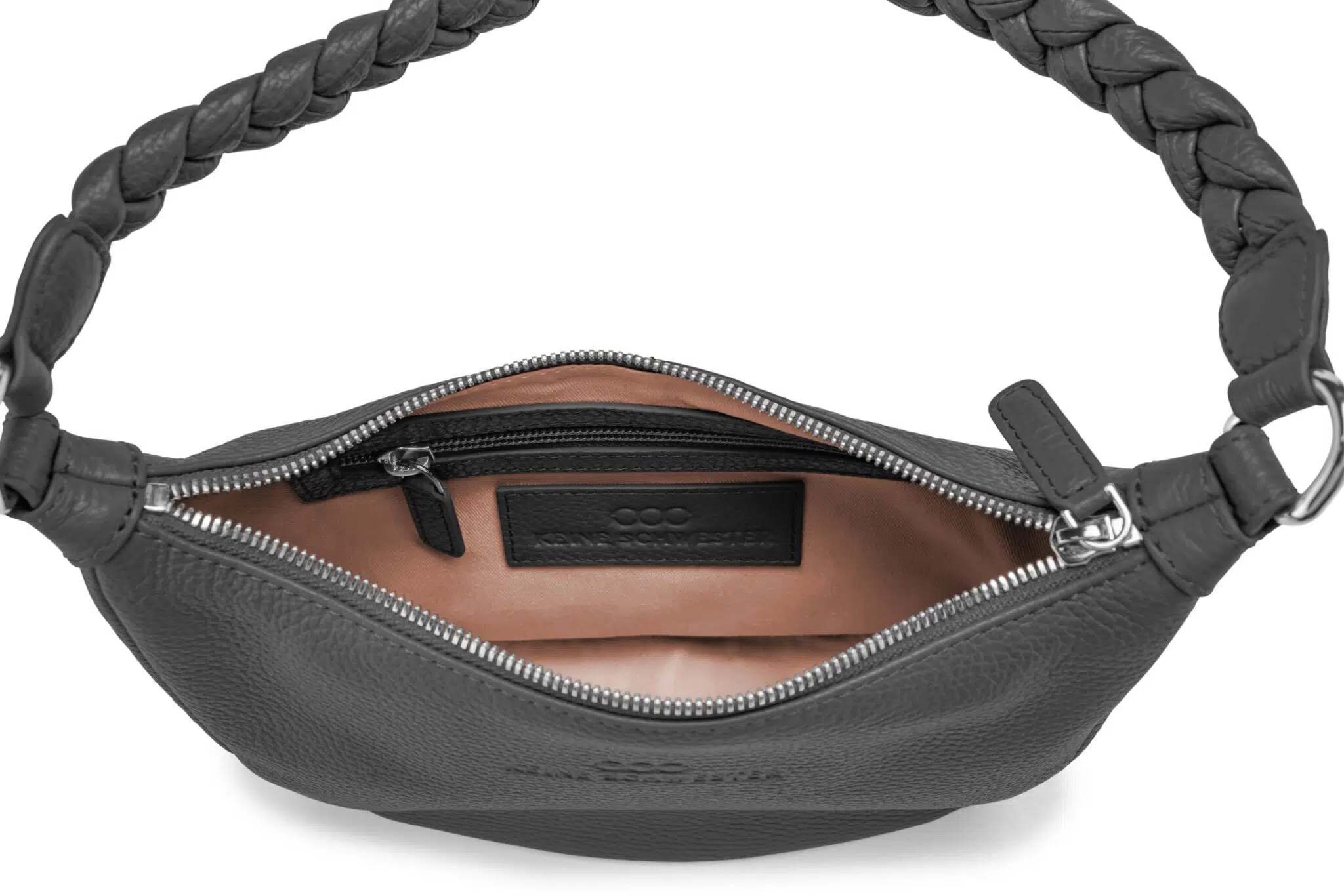 KEINESCHWESTER-MINI-EBBA-dunkelgrau-silber-genarbt-D